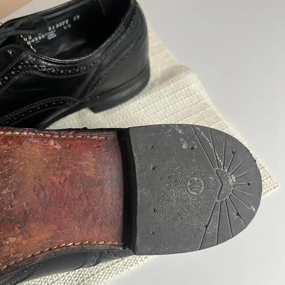 Florsheim Men's 12 B‎ Black Leather Dress Shoes Flexible Fibre Insole Derby